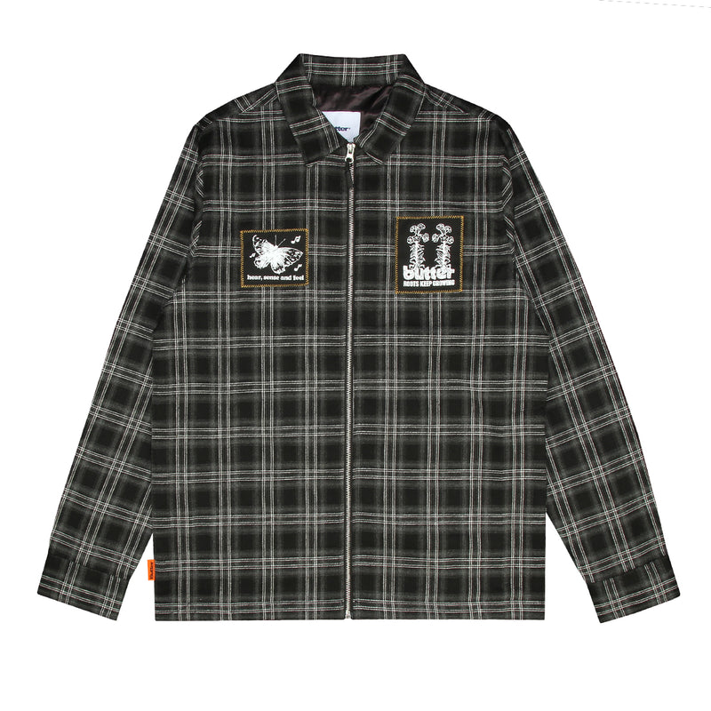 Melody Plaid Zip Overshirt