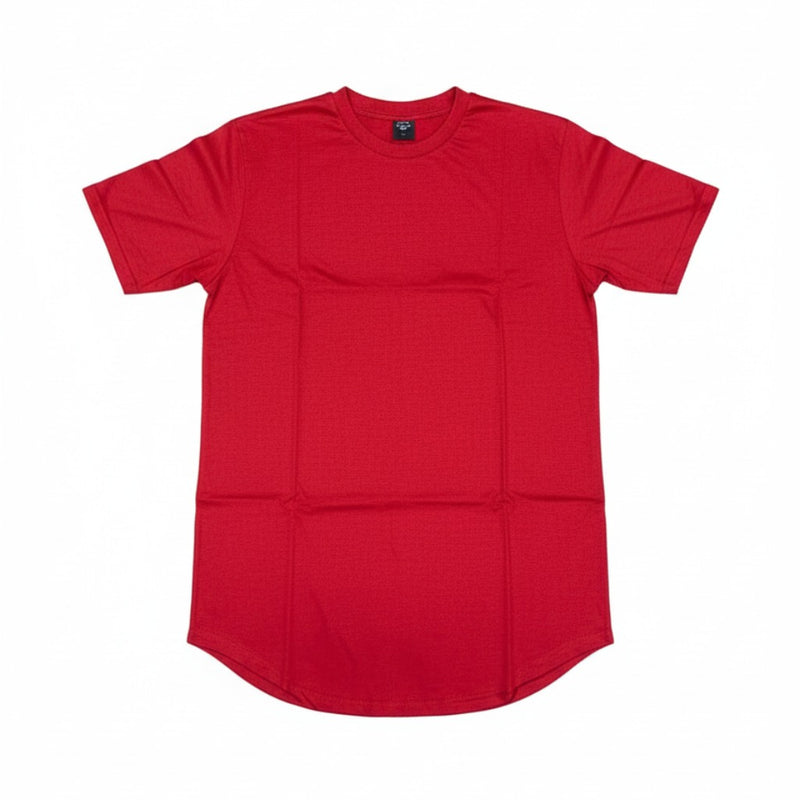 Men's The Closet Inc. Curved Hem T-Shirt -Plain Red