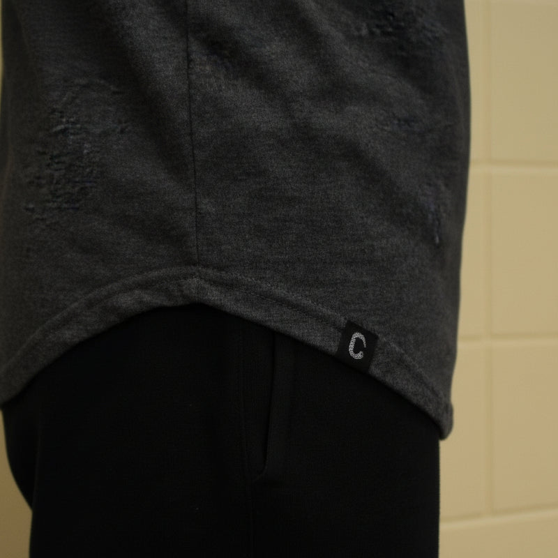 Men's The Closet Inc. Curved Hem T-Shirts-Charcoal "Property Of"