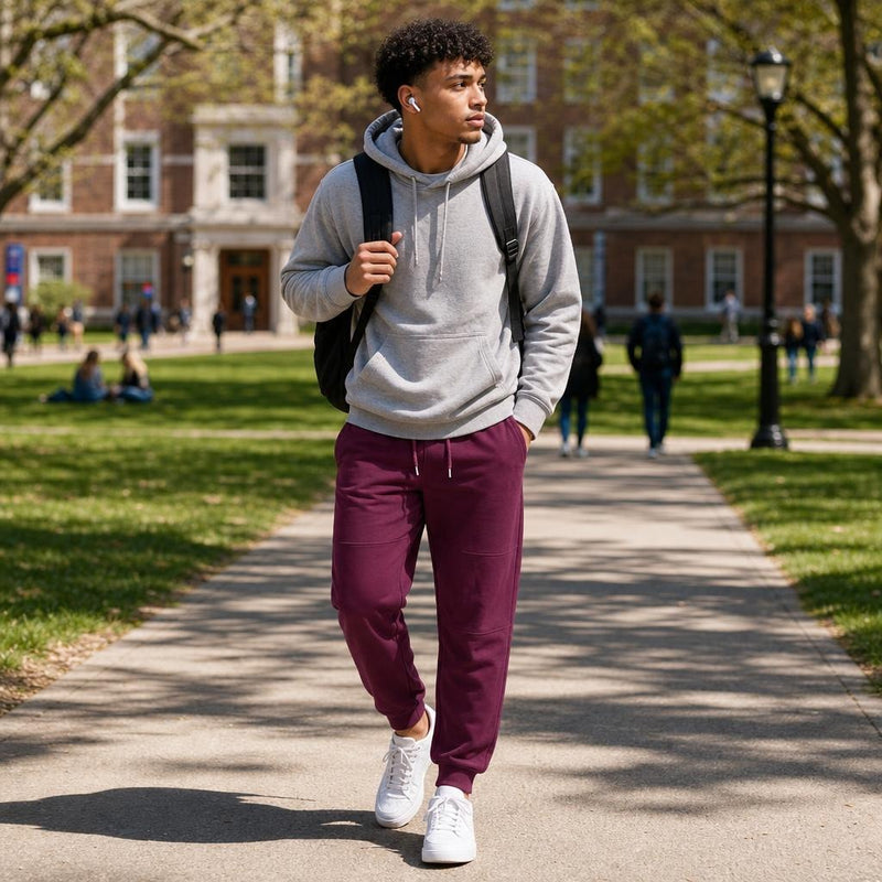 Men's The Closet Inc. Plain Fleece Bottom (Burgundy)