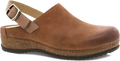 Quarter turn view Women's Dansko Footwear style name Merrin in color TAN BUR SD. Sku: 9605375300