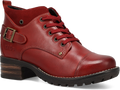 Quarter turn view Women's Taos Footwear style name Mini Crave in color RED. Sku: MCR-14212RED