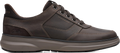 Quarter turn view Men's Clarks Footwear style name Mullan Easy Wide in color DK BRN LEA. Sku: 26184416W