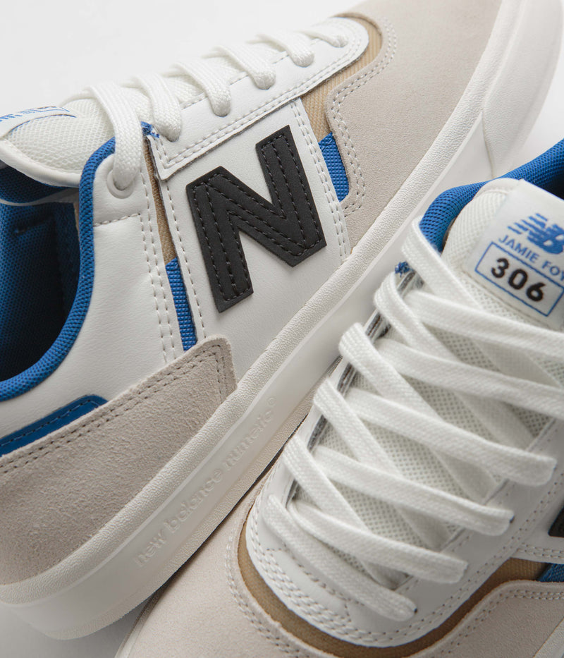 New Balance Numeric 306 Jamie Foy Shoes in Sea Salt and Blue