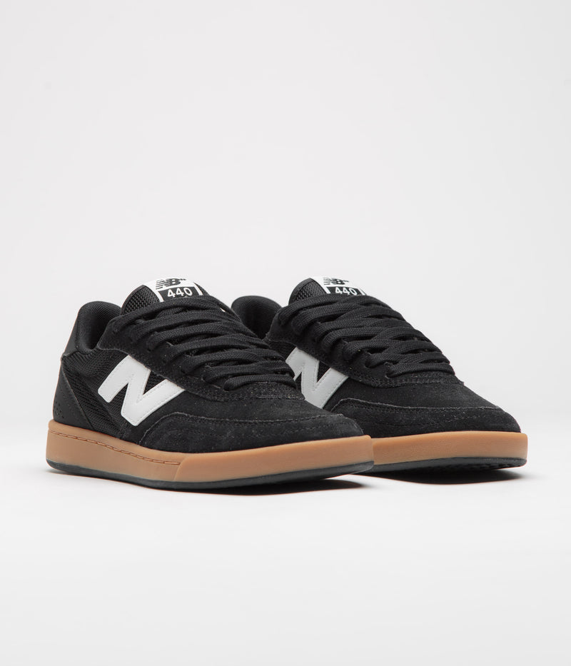 New Balance Numeric 440 Shoes in Black and Gum / White