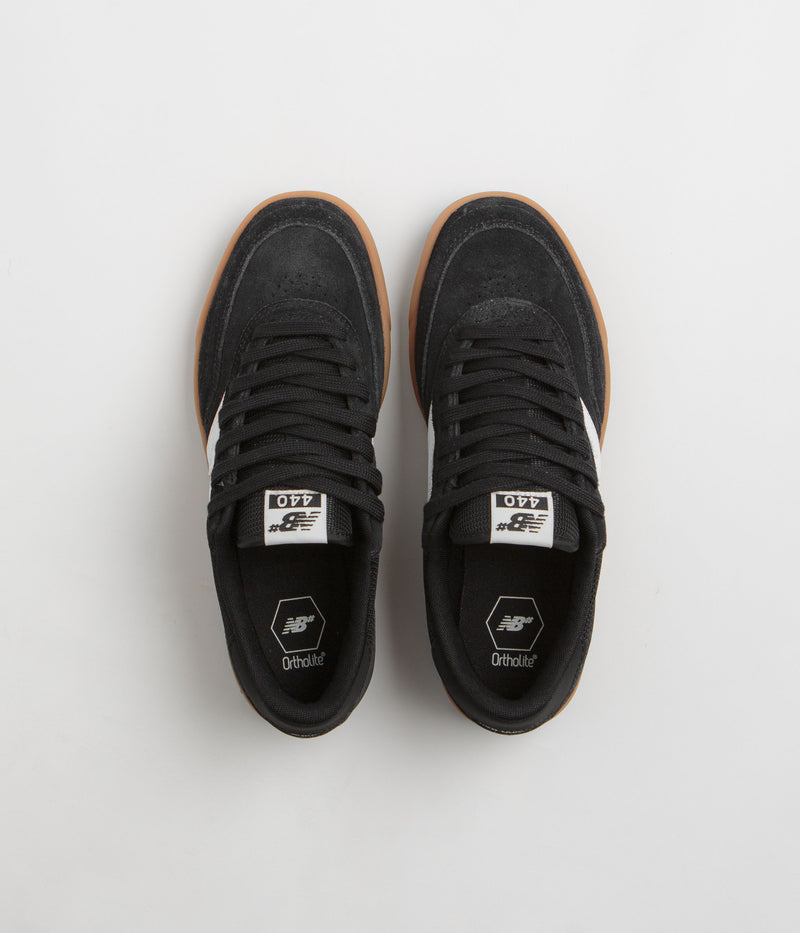 New Balance Numeric 440 Shoes in Black and Gum / White