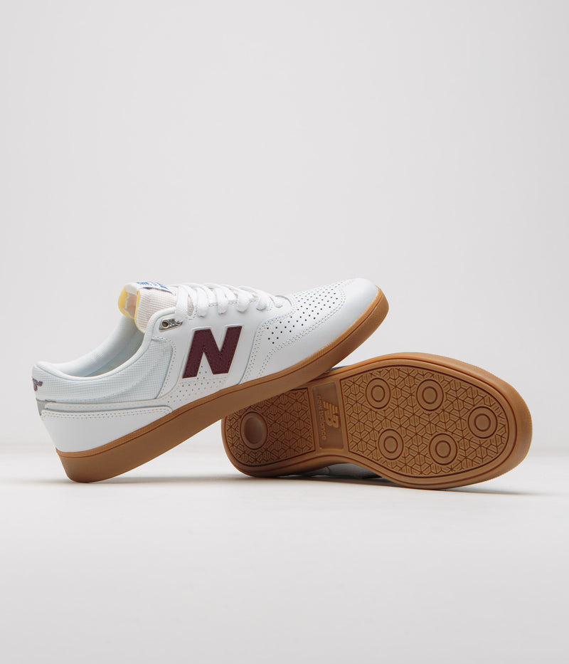 New Balance Numeric 508 Brandon Westgate Shoes in White and Gum / Red
