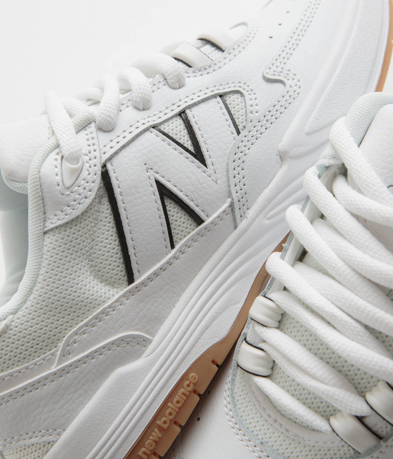 New Balance Numeric 808 Tiago Lemos Shoes in White and Black / Gum