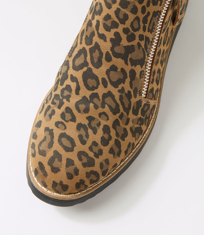 Women's Django & Juliette Ohmy in Camel Leopard Suede. Sku: DJ16318K13SU