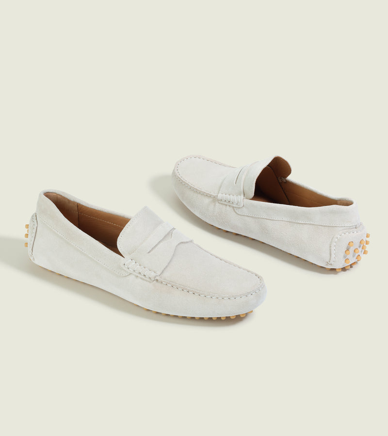 Moonbeam White Suede