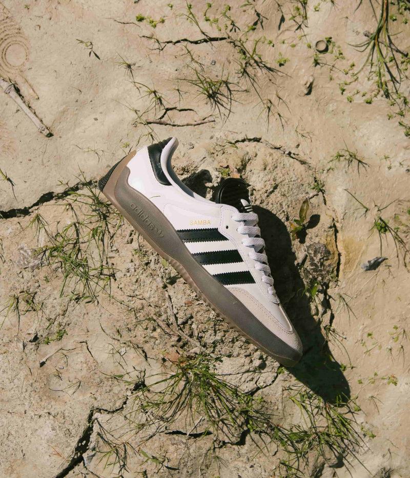 Adidas Puig Samba Shoes in Cloud White and Core Black / Gum