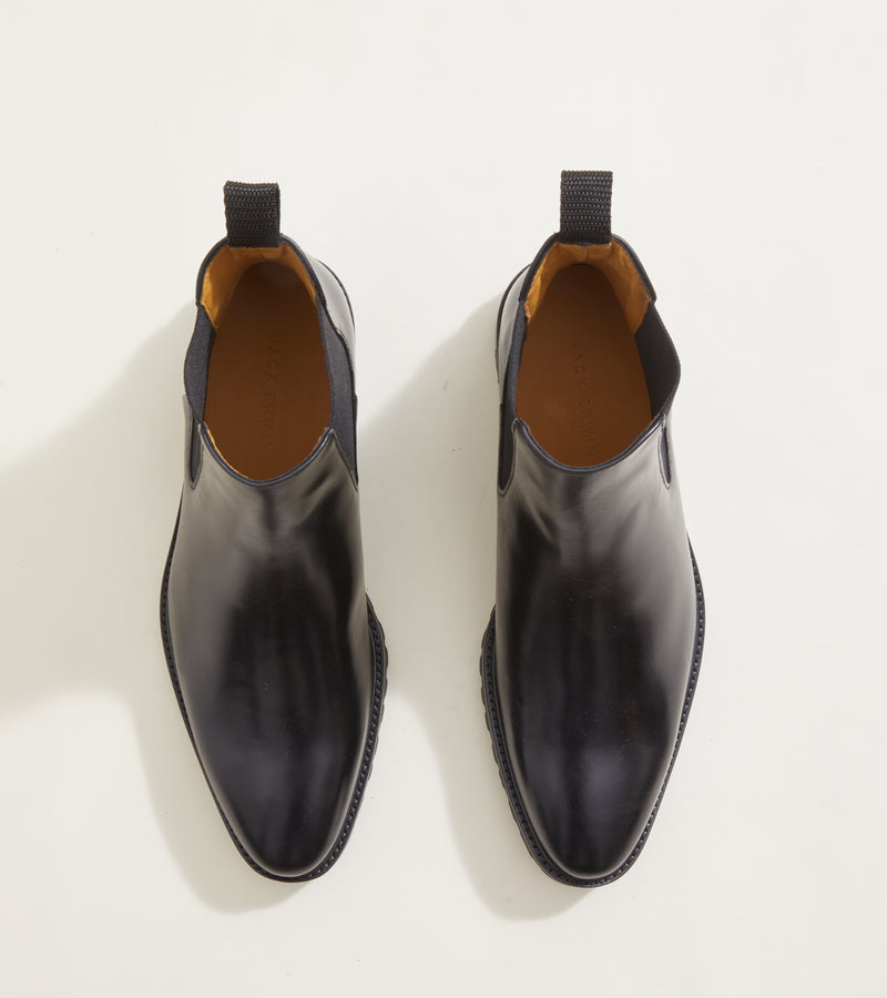 Black Polished Leather