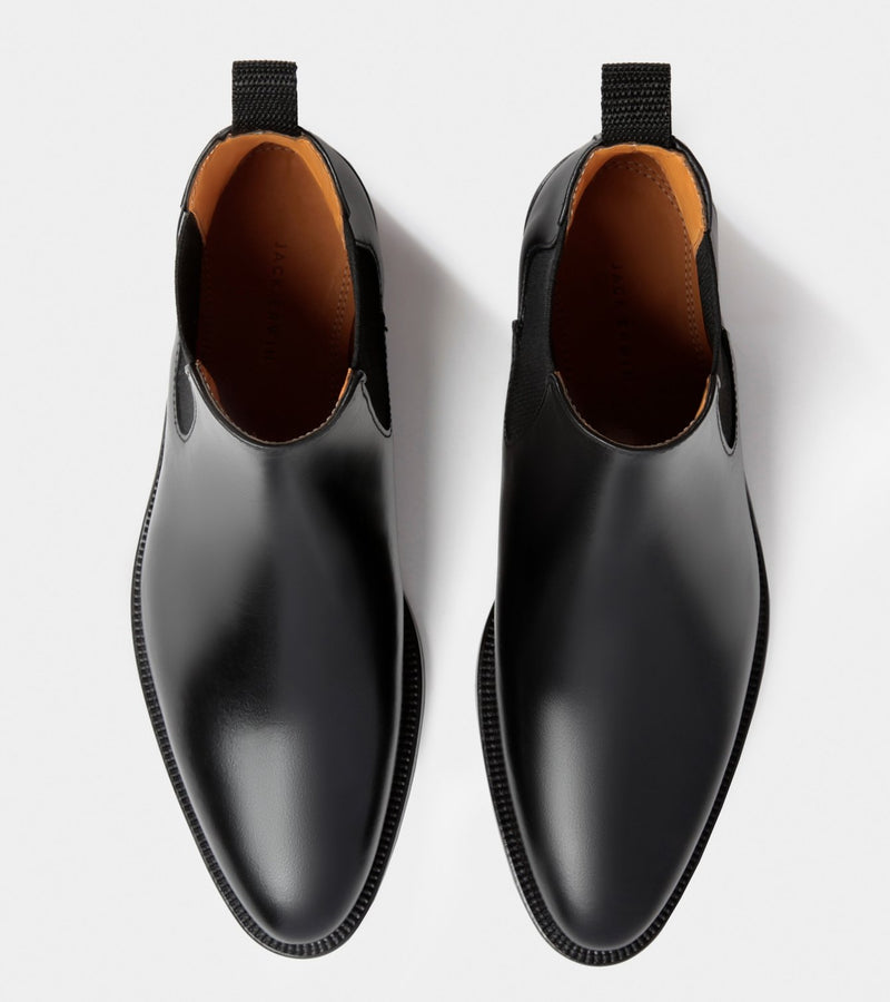 Black Polished Leather