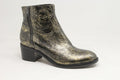 Women's Django & Juliette Rarla in Black & Gold Distressed Leather. Sku: DJ21130BHV27