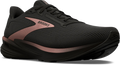 Quarter turn view Women's Brooks Footwear style name Revel 8 Medium in color BK/BK/RSGO. Sku: 120456-1B043