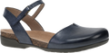 Quarter turn view Women's Dansko Footwear style name Rowan in color NVY WAX BR. Sku: 6025545300