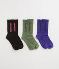 Salomon Everyday Crew Socks (3 Pack) in Liberty and Black / Deep Lichen Green