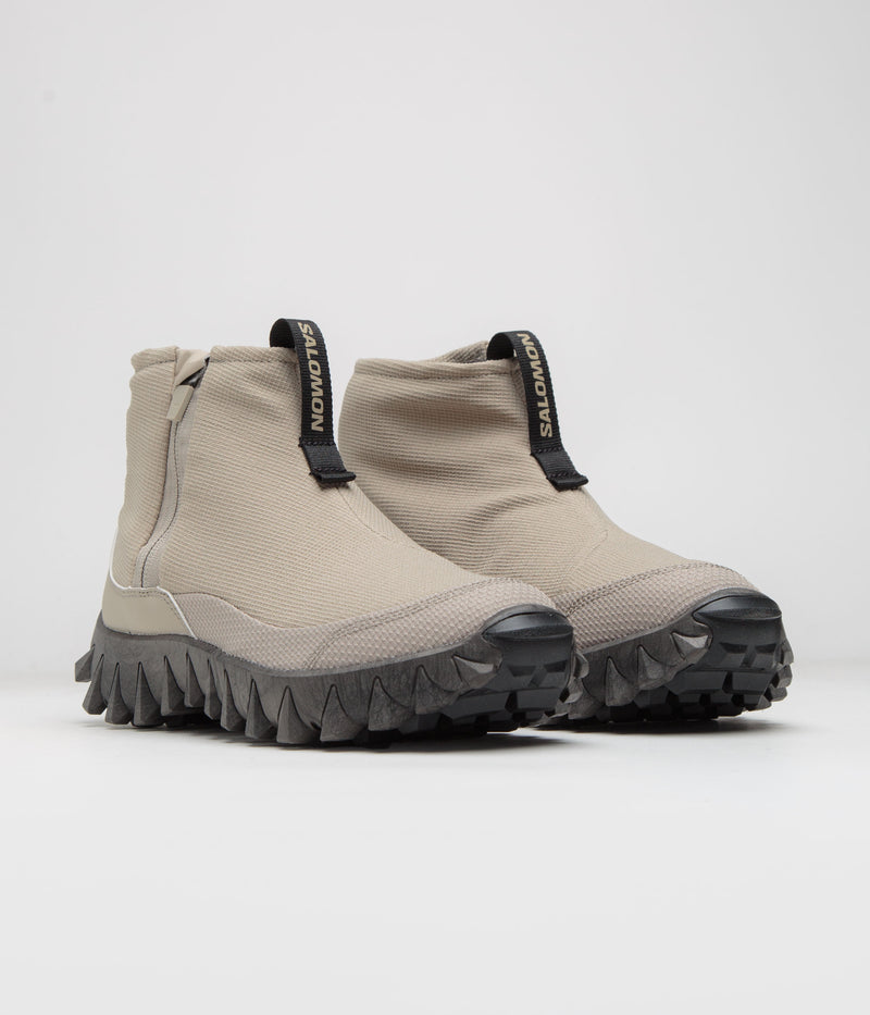 Salomon Snowclog Mid Shoes in Feather Grey and Feather Grey / Black
