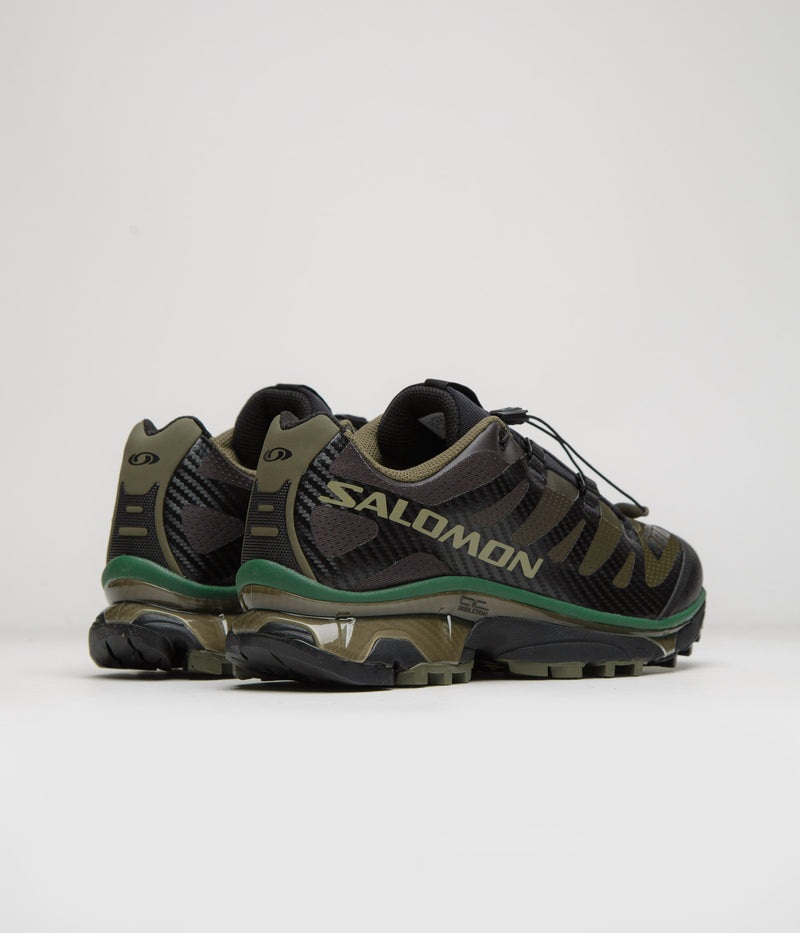 Salomon XT-4 OG Shoes in Olive Night and Black / Aloe
