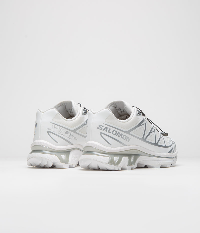 Salomon XT-6 GTX Shoes in White and White / Silver