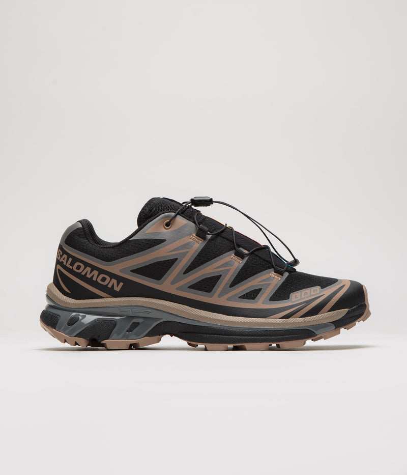 Salomon XT-6 Shoes in Black and Portabella / Pewter
