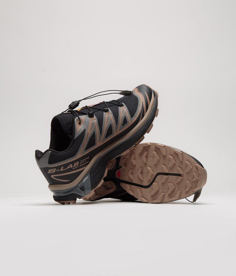 Salomon XT-6 Shoes in Black and Portabella / Pewter