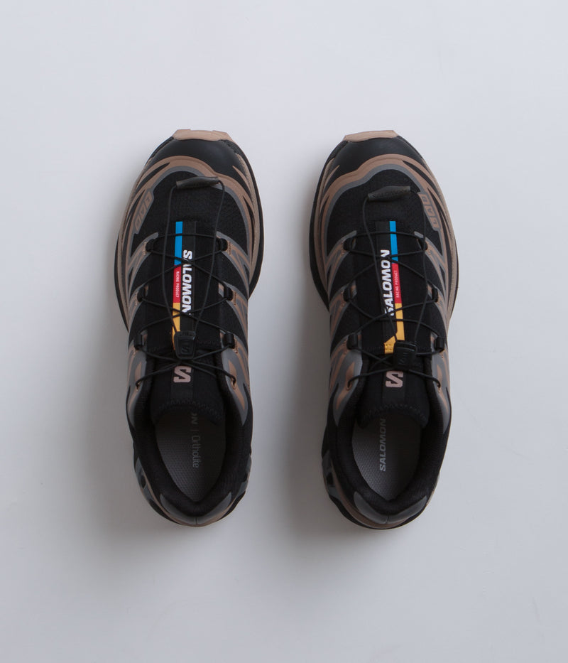 Salomon XT-6 Shoes in Black and Portabella / Pewter