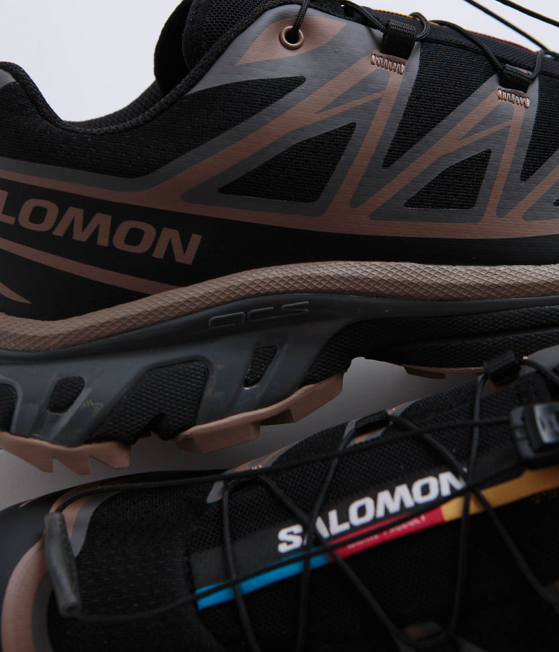Salomon XT-6 Shoes in Black and Portabella / Pewter