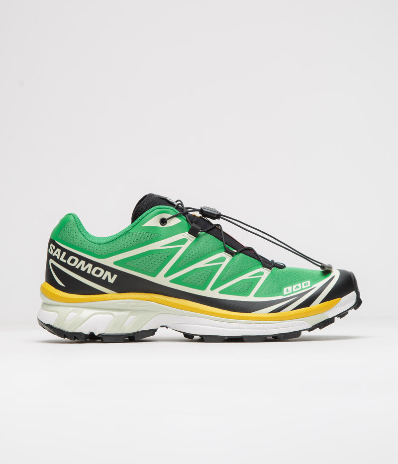 Salomon XT-6 Shoes in Bright Green and Black / Sulphur