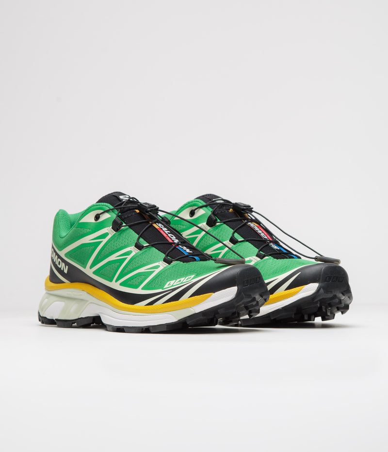 Salomon XT-6 Shoes in Bright Green and Black / Sulphur