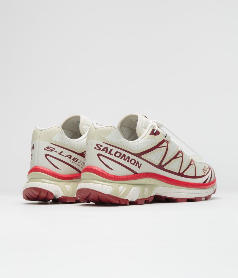 Salomon XT-6 Shoes in Vanilla Ice and Green Haze / Fired Brick