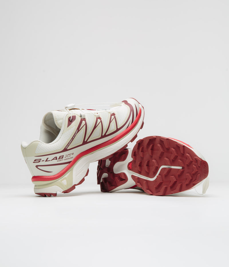 Salomon XT-6 Shoes in Vanilla Ice and Green Haze / Fired Brick