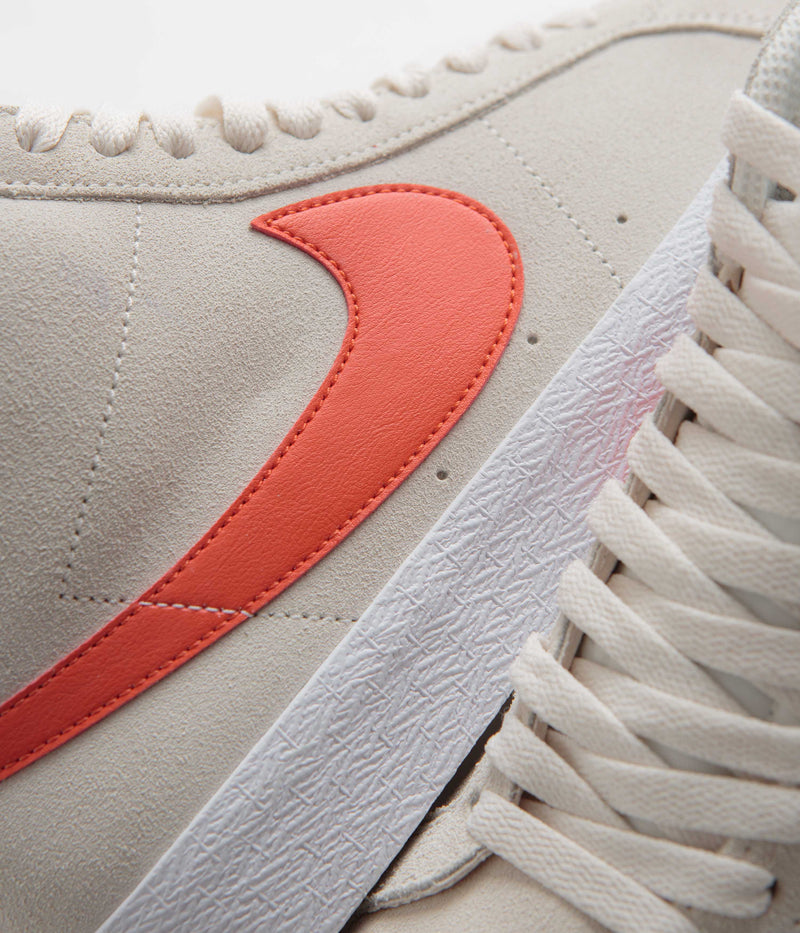 Nike SB Blazer Mid Shoes in Phantom and Cosmic Clay and White - Fir