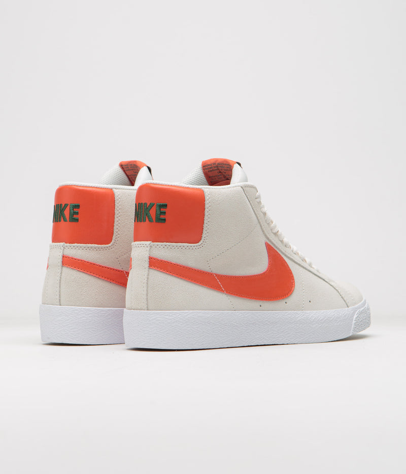 Nike SB Blazer Mid Shoes in Phantom and Cosmic Clay and White - Fir