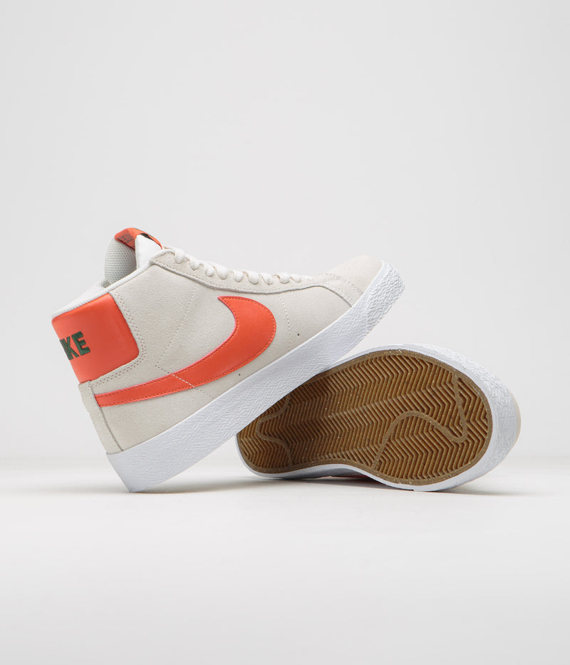 Nike SB Blazer Mid Shoes in Phantom and Cosmic Clay and White - Fir