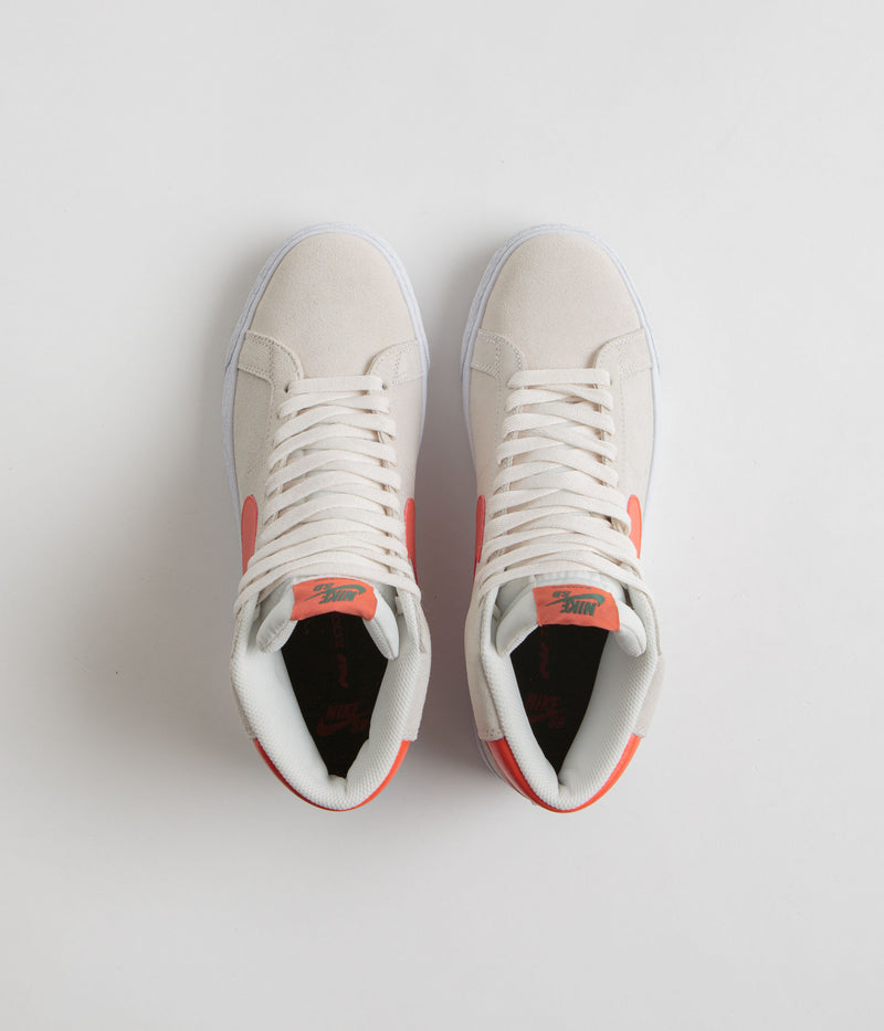 Nike SB Blazer Mid Shoes in Phantom and Cosmic Clay and White - Fir
