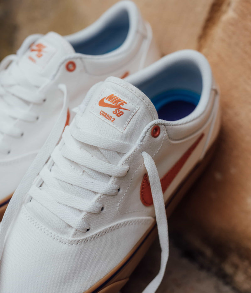 Nike SB Chron 2 Canvas Shoes in Summit White and Monarch and Summit White