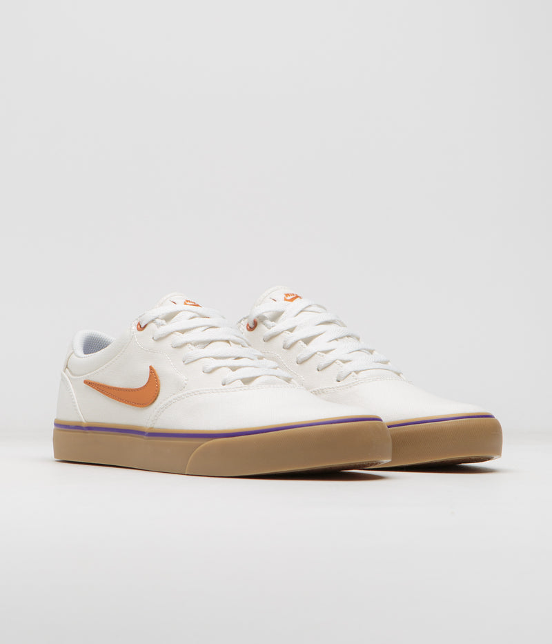 Nike SB Chron 2 Canvas Shoes in Summit White and Monarch and Summit White
