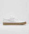 Nike SB Chron 2 Canvas Shoes in White and Light Bone and White - Gum Light Brown