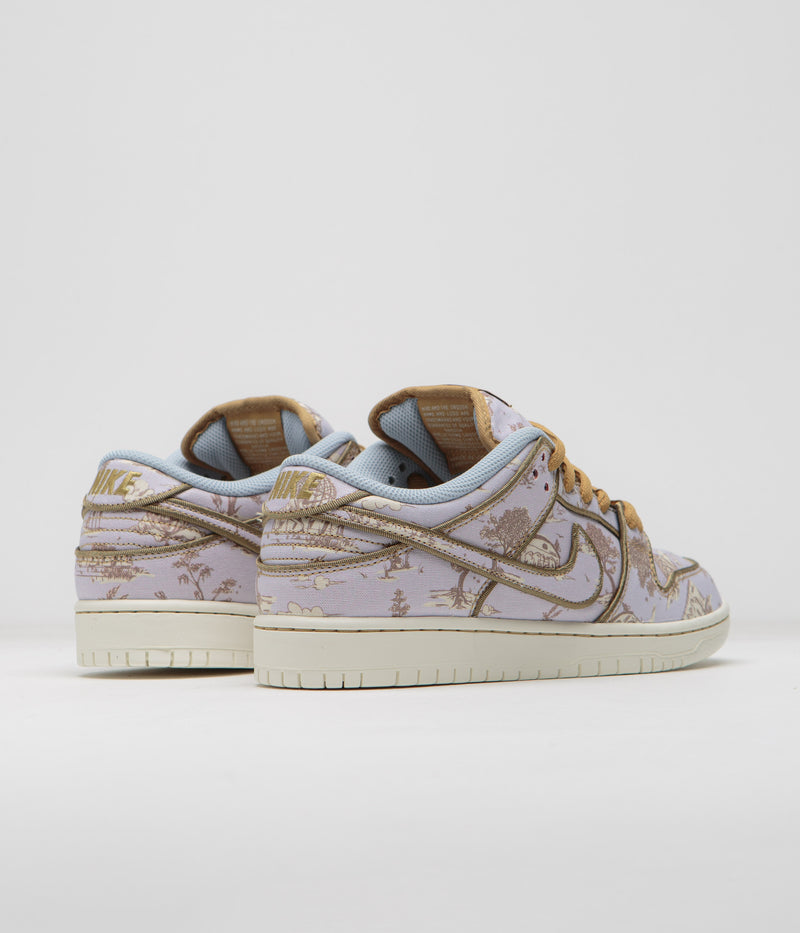 Nike SB City of Style Dunk Low Pro Premium Shoes in Football Grey and Coconut Milk and Khaki