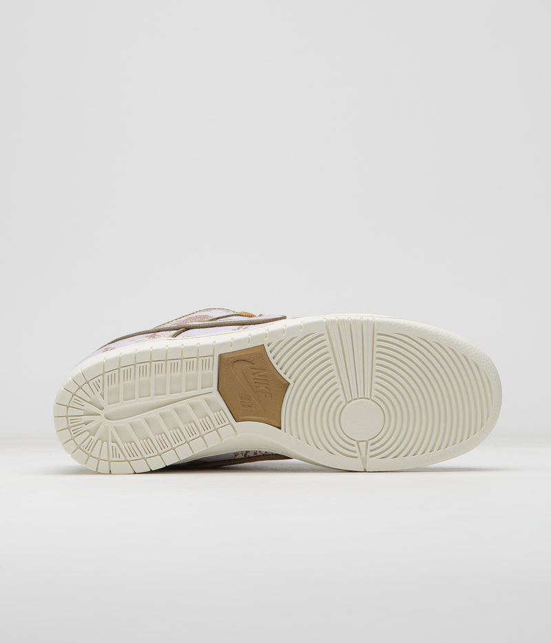 Nike SB City of Style Dunk Low Pro Premium Shoes in Football Grey and Coconut Milk and Khaki