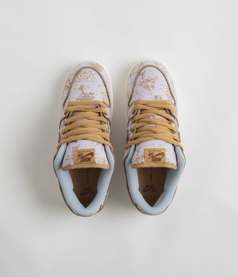 Nike SB City of Style Dunk Low Pro Premium Shoes in Football Grey and Coconut Milk and Khaki