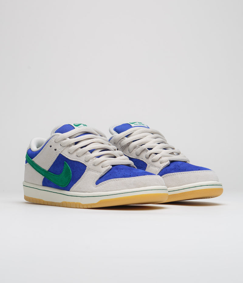 Nike SB Dunk Low Pro Shoes in Phantom and Malachite and Hyper Royal