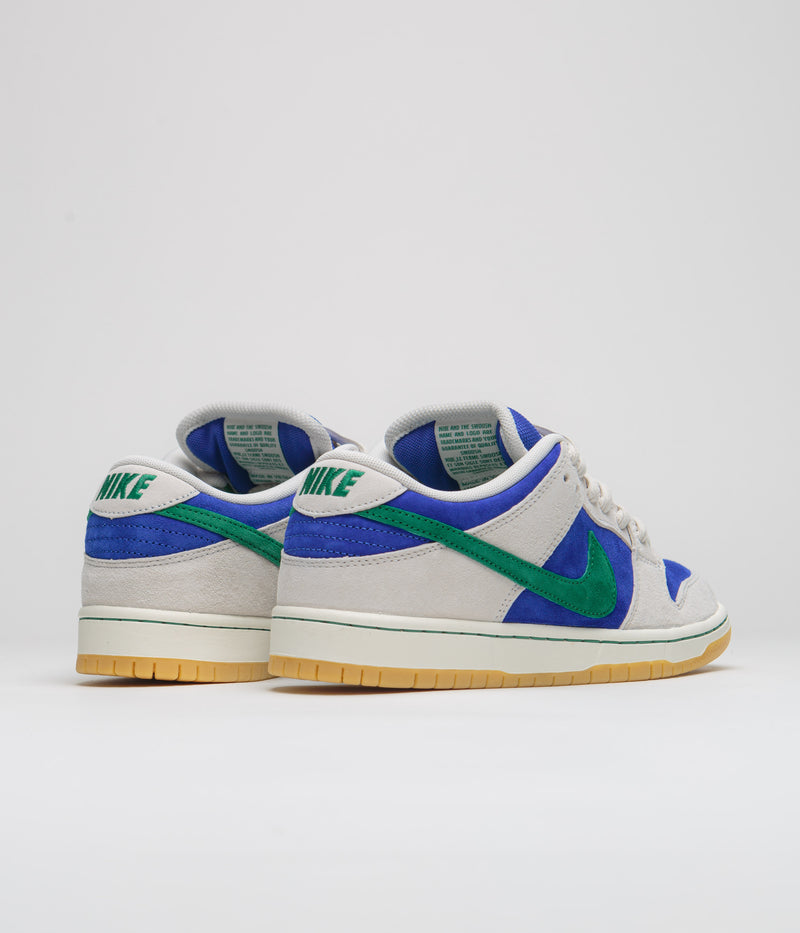 Nike SB Dunk Low Pro Shoes in Phantom and Malachite and Hyper Royal