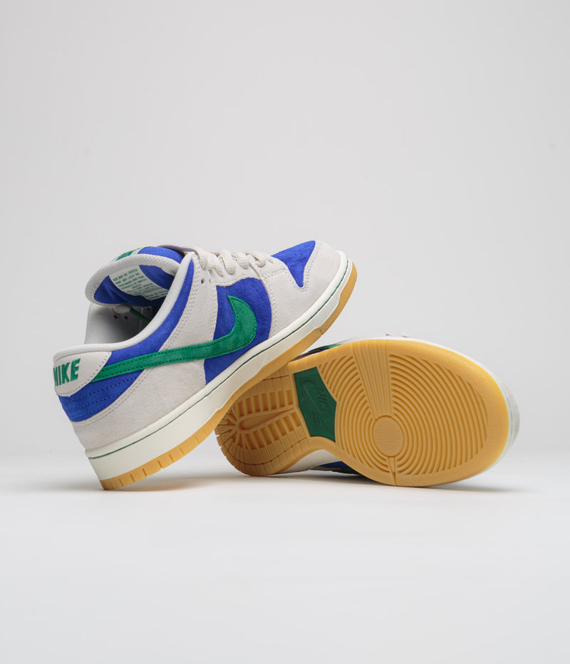 Nike SB Dunk Low Pro Shoes in Phantom and Malachite and Hyper Royal