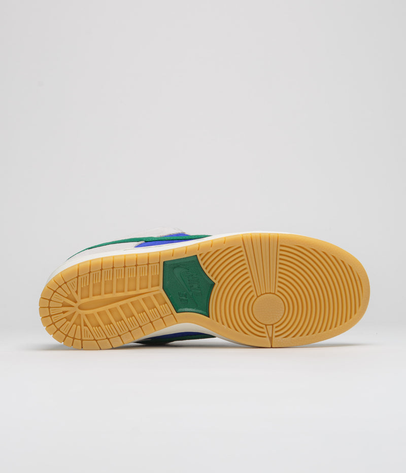 Nike SB Dunk Low Pro Shoes in Phantom and Malachite and Hyper Royal
