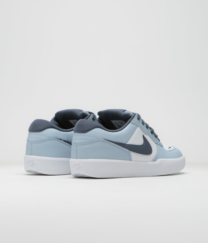 Nike SB Force 58 Premium Shoes in White and Thunder Blue and White - Ashen Slate