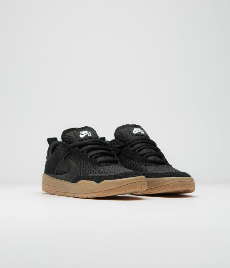 Nike SB Kids Day One Shoes in Black and Black and Gum Light Brown - White