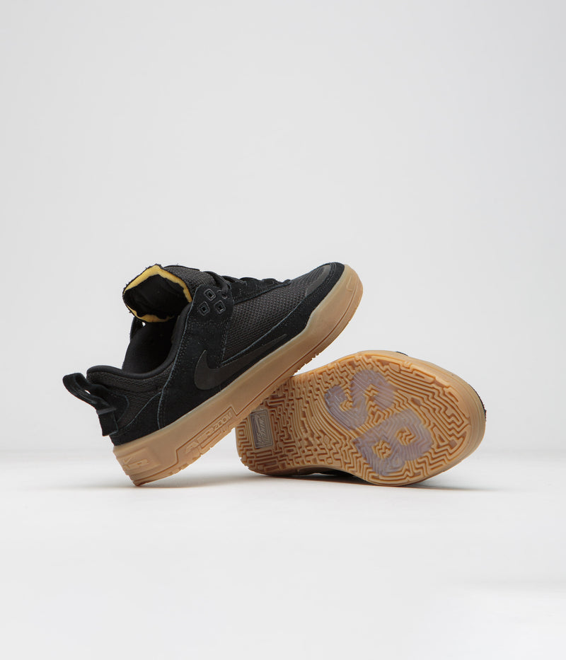 Nike SB Kids Day One Shoes in Black and Black and Gum Light Brown - White