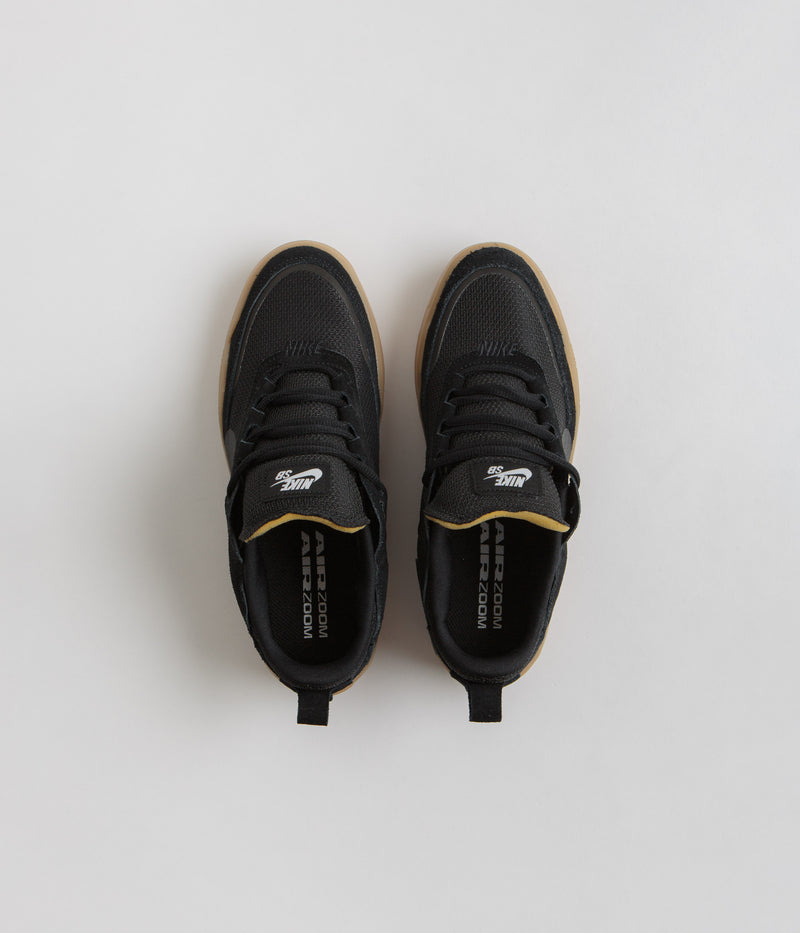 Nike SB Kids Day One Shoes in Black and Black and Gum Light Brown - White